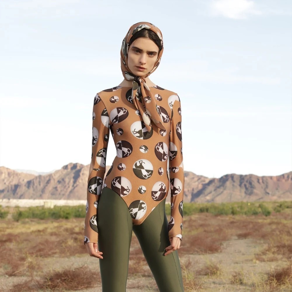 adriana degreas HORSE POIS LONG-SLEEVED BODYSUIT size medium